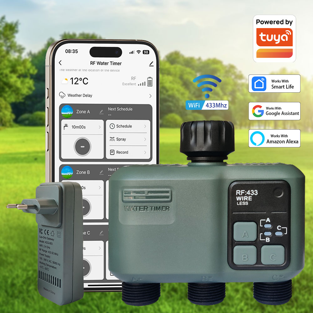 Smart Garden Irrigation - Tuya Wifi+RF433 3 Çıkışlı Su Zamanlayıcısı